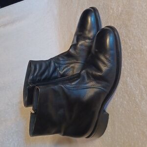 RobLee black leather boots side zipper men's size 10